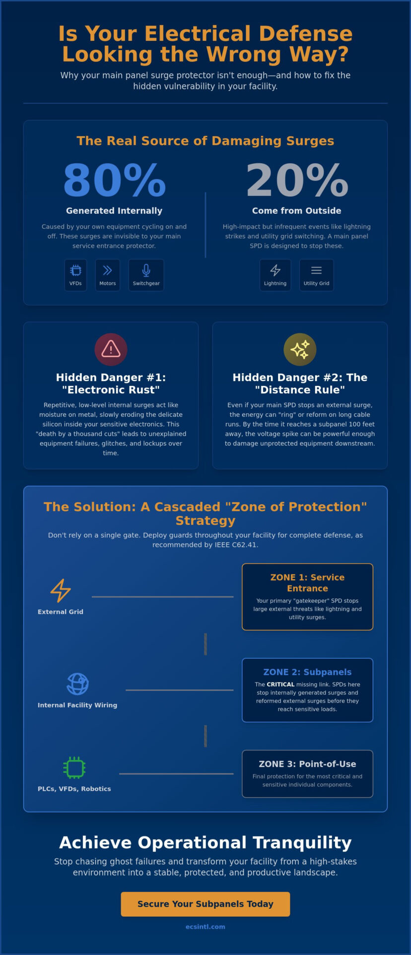 Surge Protection for Subpanels: Why Your Main SPD Isn't Enough