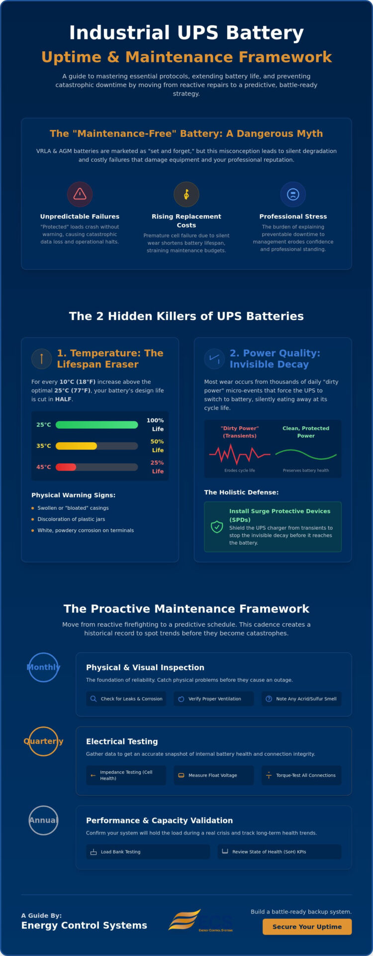 Industrial UPS Battery Maintenance Guide: Securing Your Facility’s Uptime in 2026