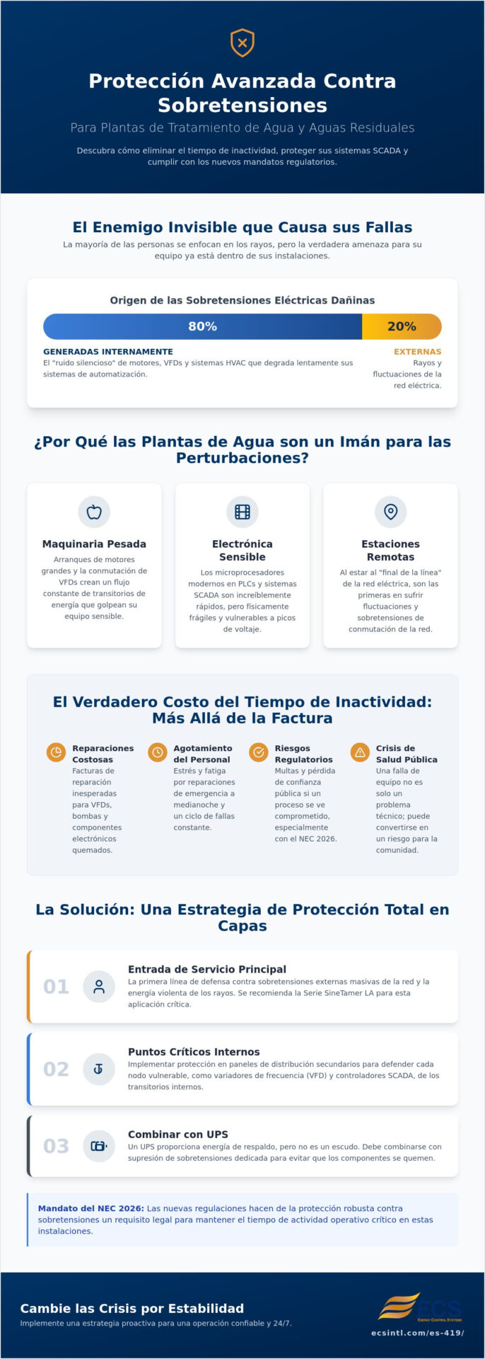 Protección contra sobretensiones para plantas de tratamiento de agua: Asegurando la infraestructura crítica en 2026