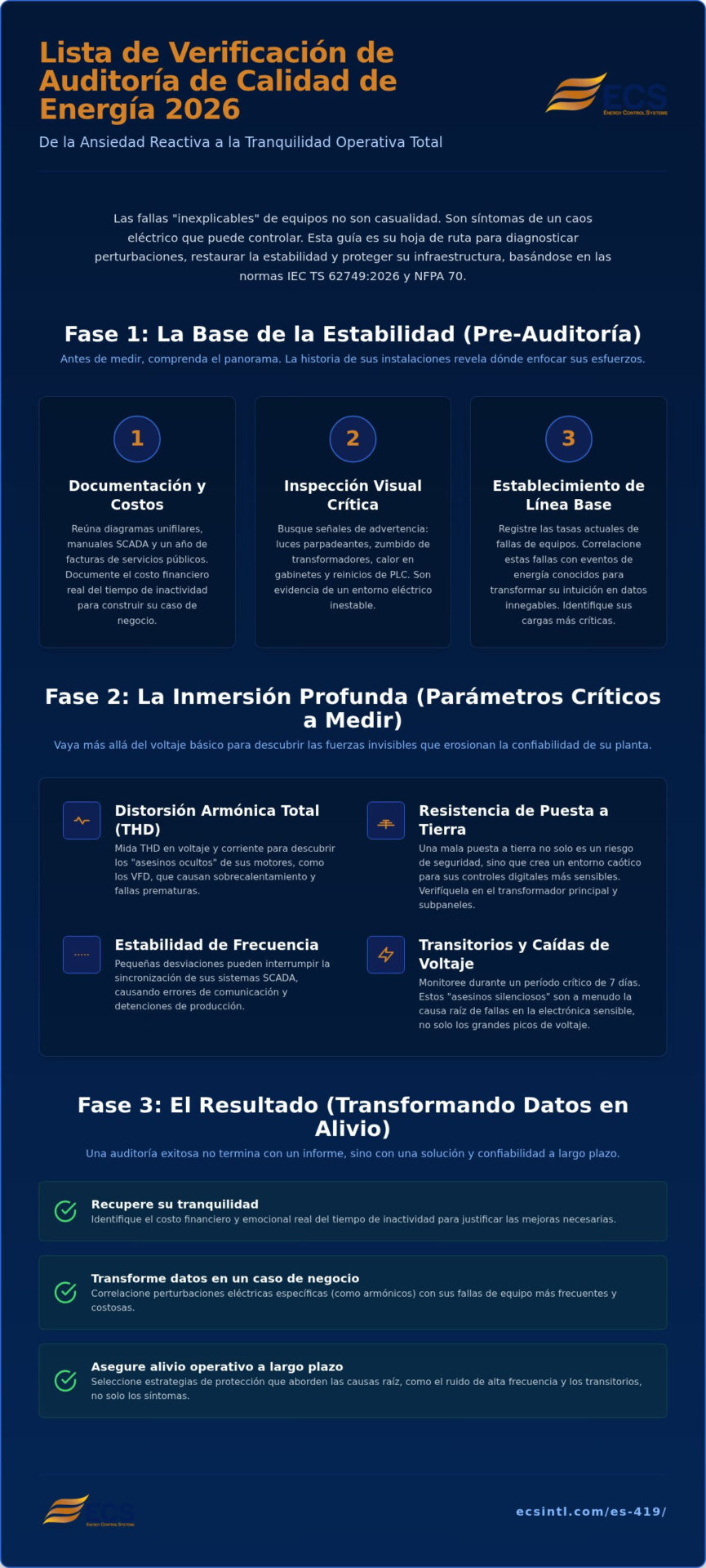 La Lista de Verificación de Auditoría de Calidad de Energía 2026: Una Guía Profesional para el Tiempo de Actividad Industrial