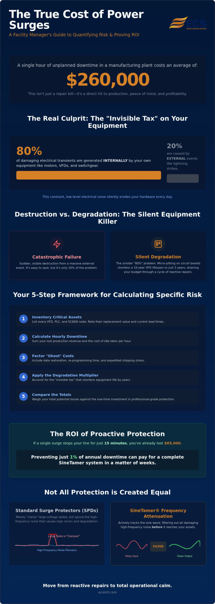 Calculating the Cost of Power Surge Damage: An Industrial Leader’s Guide