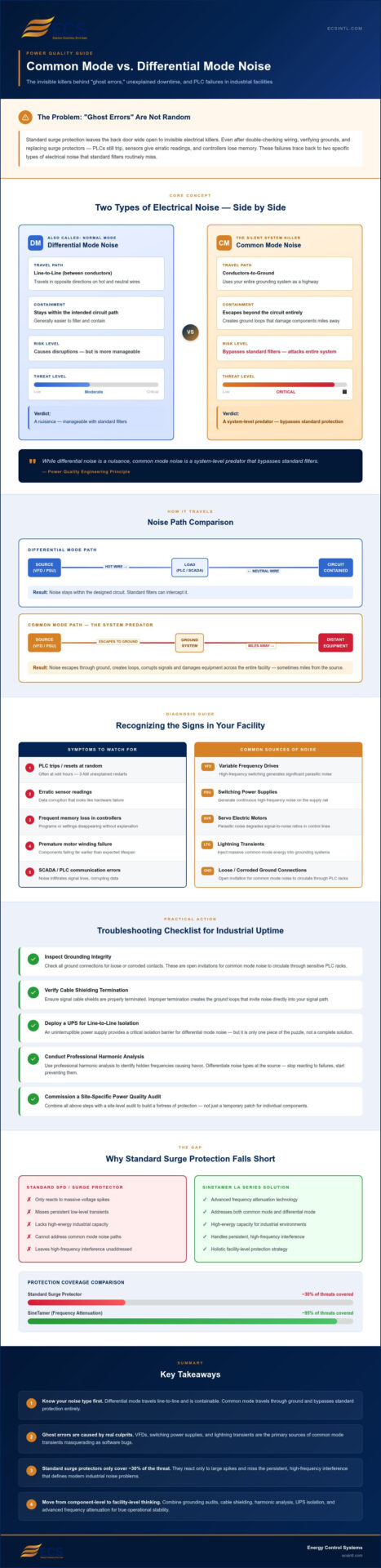 Common Mode vs. Differential Mode Noise: Identifying the Invisible Killers of Industrial Uptime