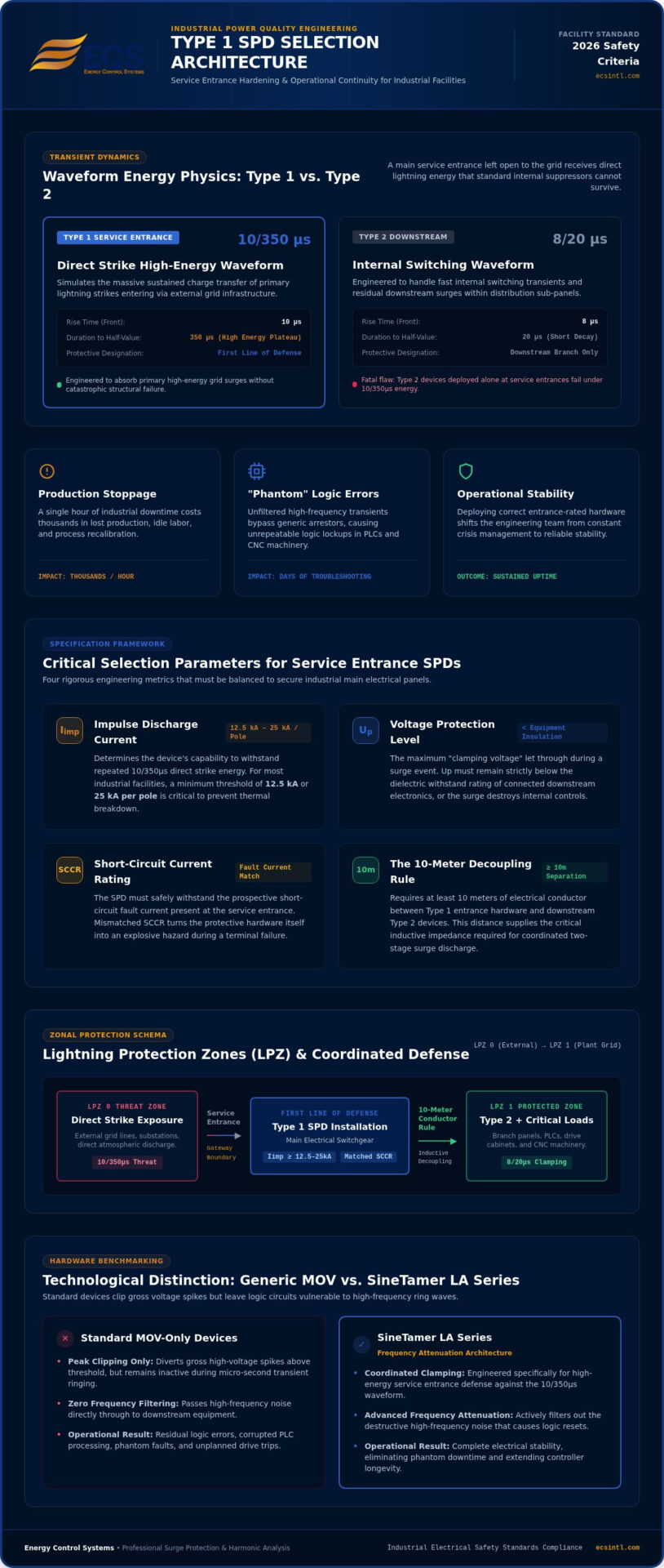 Type 1 SPD Selection Guide for Industrial Facilities (2026)